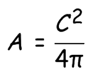 Fórmula da área do círculo em função do perímetro ou circunferência