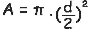 Fórmula da área do círculo em função do diâmetro (d)
